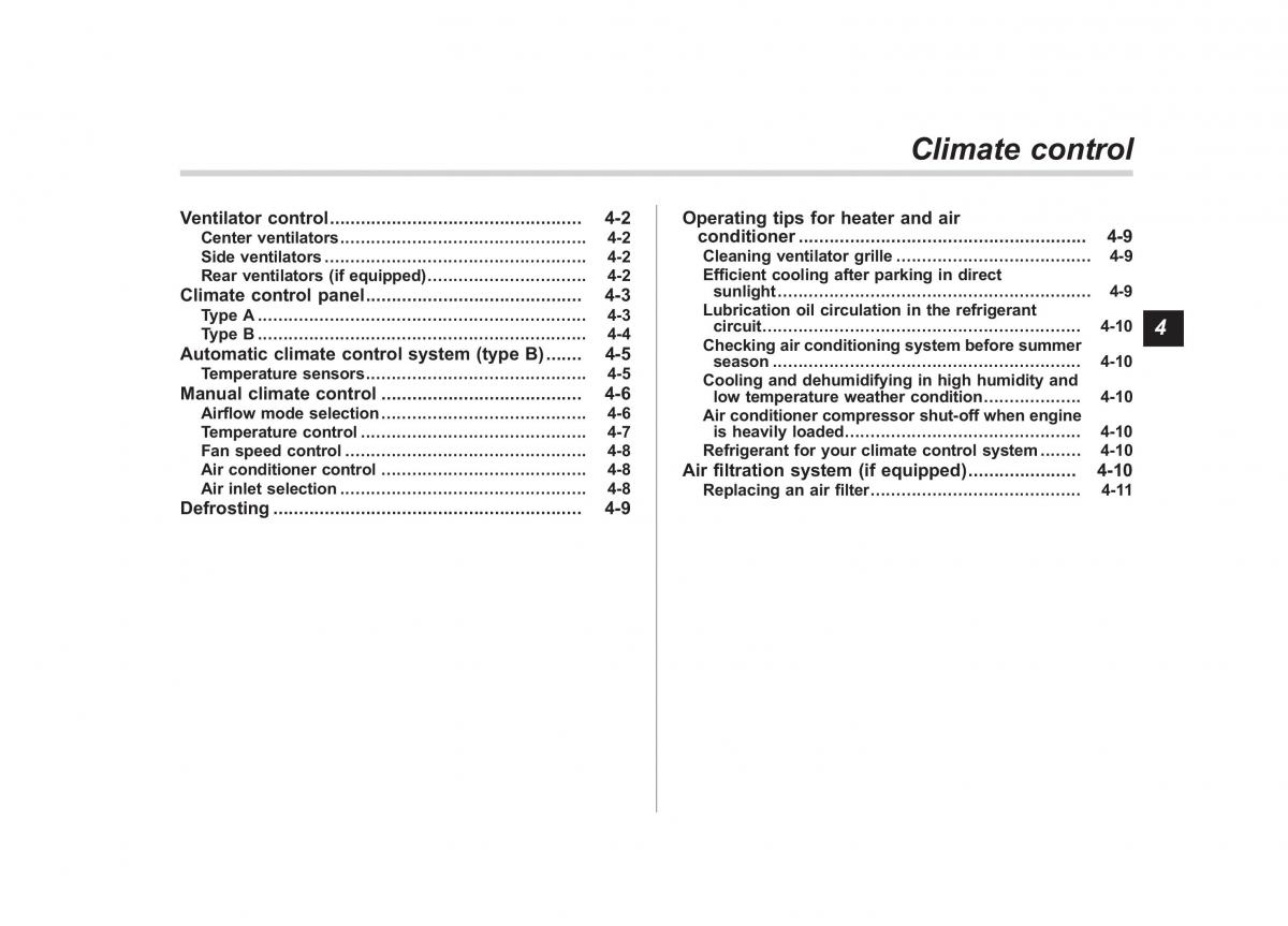 Subaru Outback Legacy V 5 owners manual / page 216