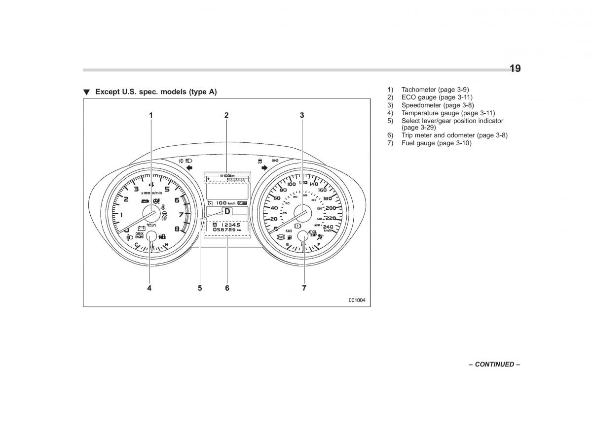 Subaru Outback Legacy V 5 owners manual / page 22