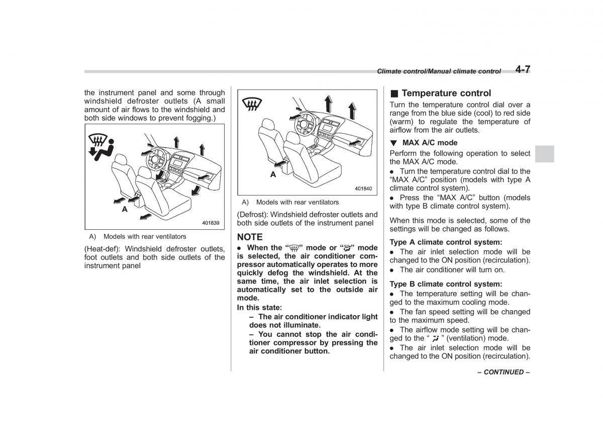 Subaru Outback Legacy V 5 owners manual / page 222