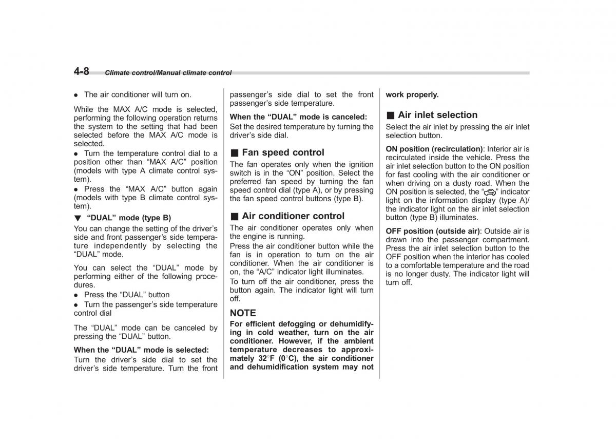 Subaru Outback Legacy V 5 owners manual / page 223