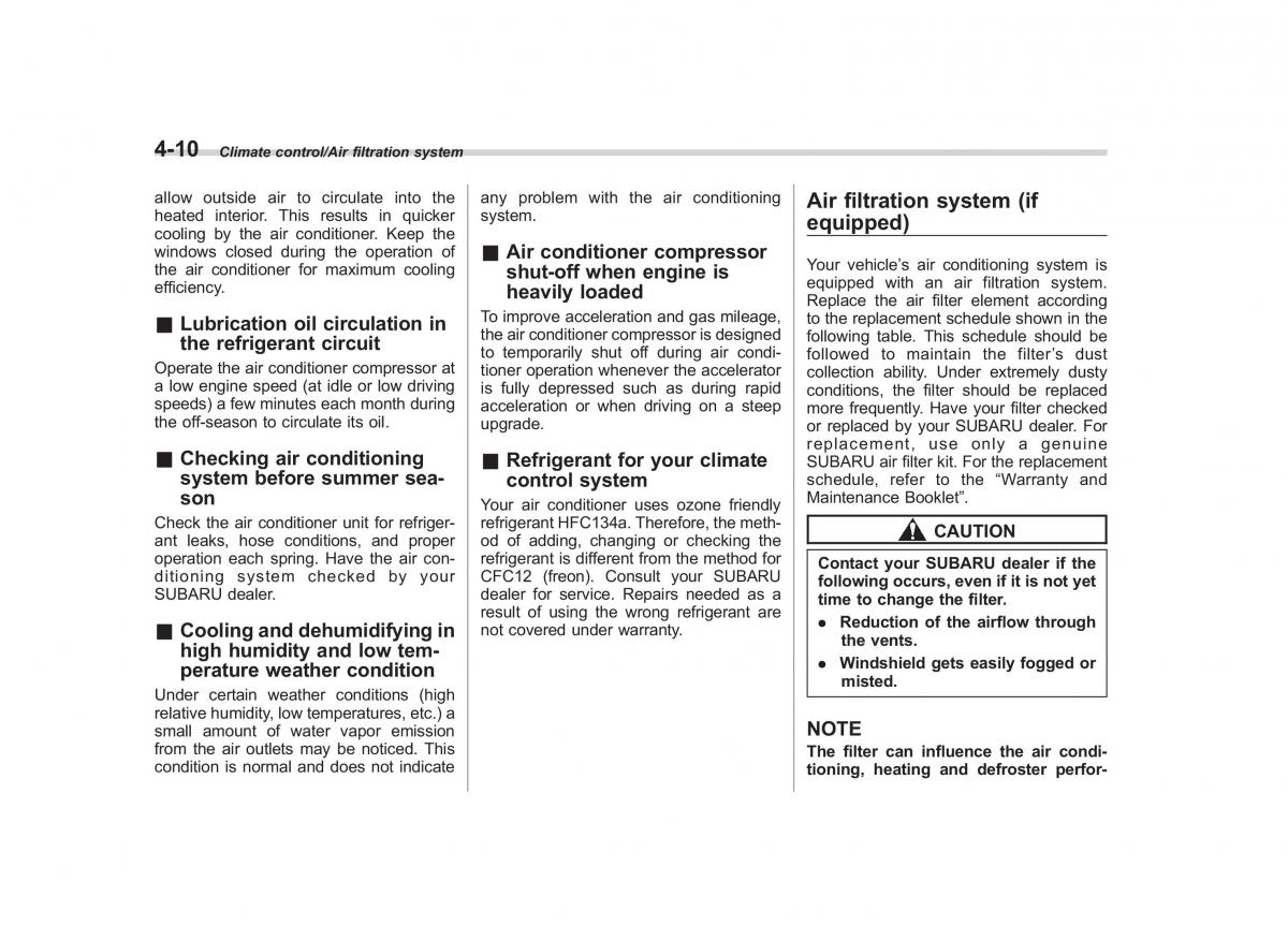 Subaru Outback Legacy V 5 owners manual / page 225