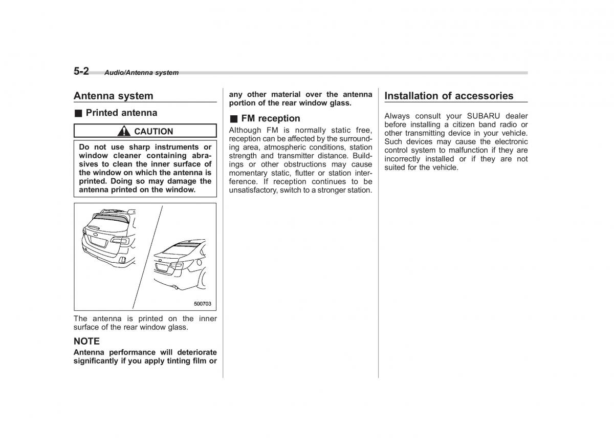 Subaru Outback Legacy V 5 owners manual / page 229