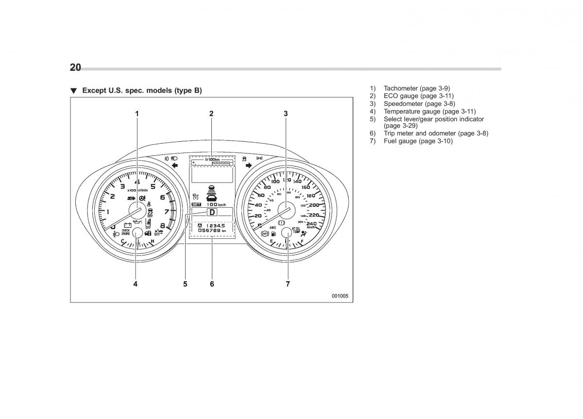 Subaru Outback Legacy V 5 owners manual / page 23