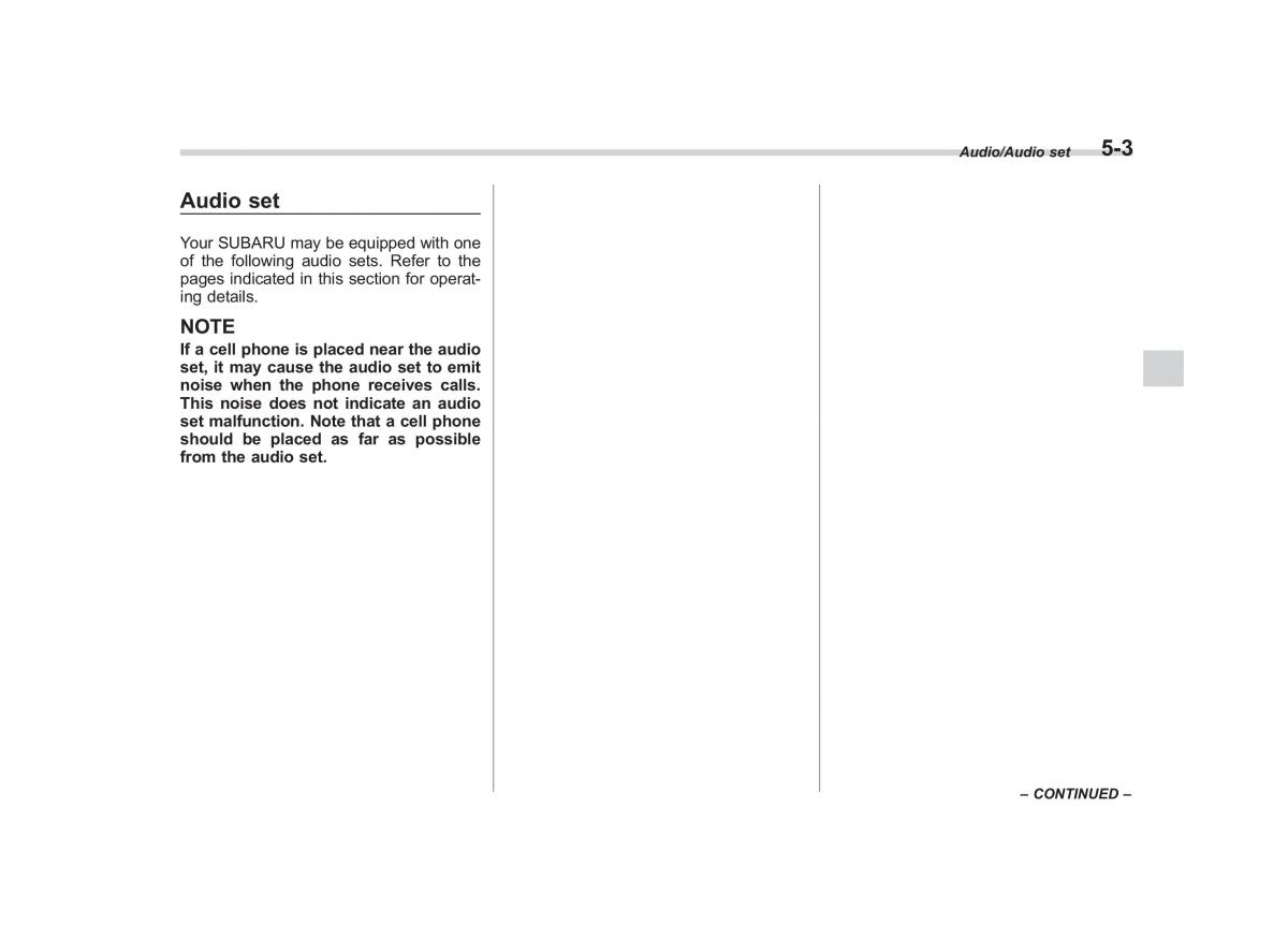 Subaru Outback Legacy V 5 owners manual / page 230