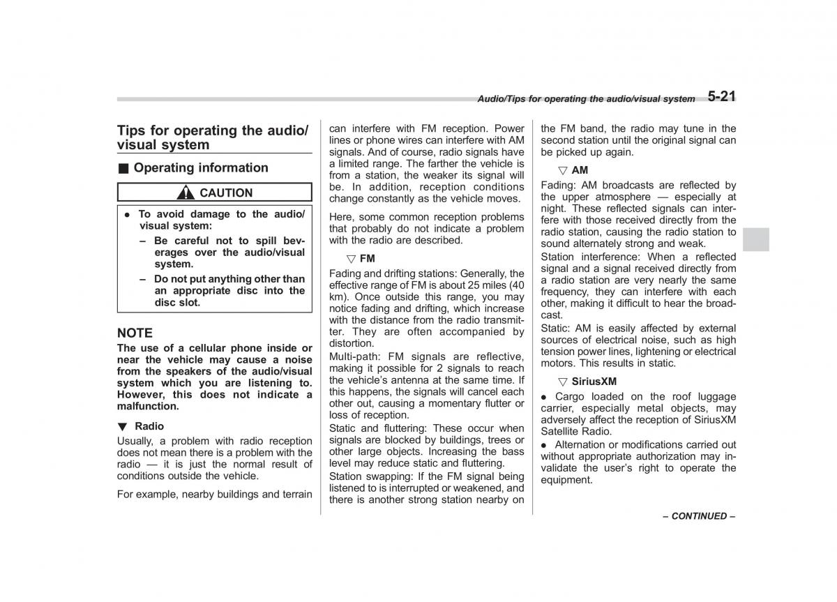 Subaru Outback Legacy V 5 owners manual / page 248