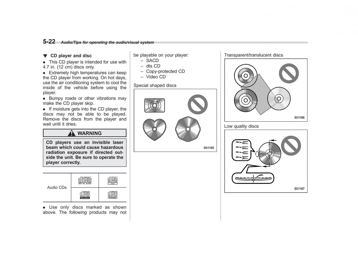 Subaru Outback Legacy V 5 owners manual / page 249