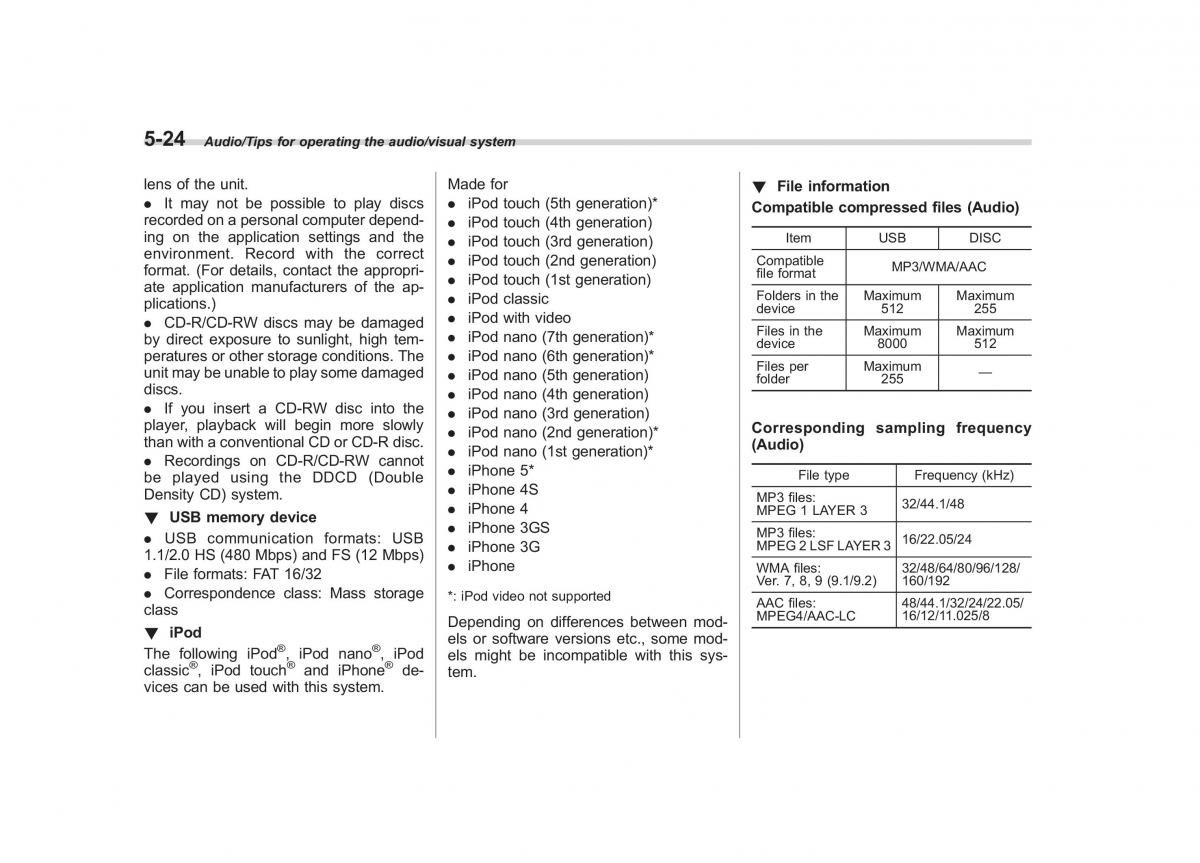 Subaru Outback Legacy V 5 owners manual / page 251