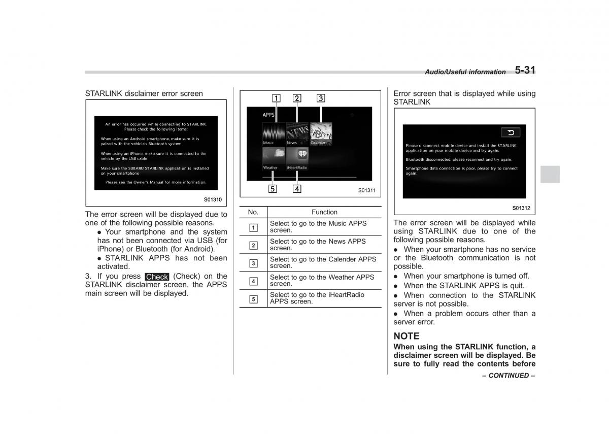 Subaru Outback Legacy V 5 owners manual / page 258