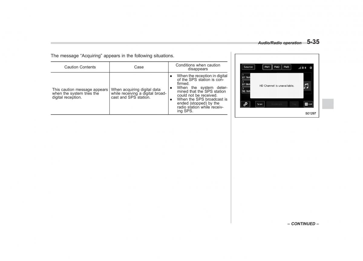 Subaru Outback Legacy V 5 owners manual / page 262