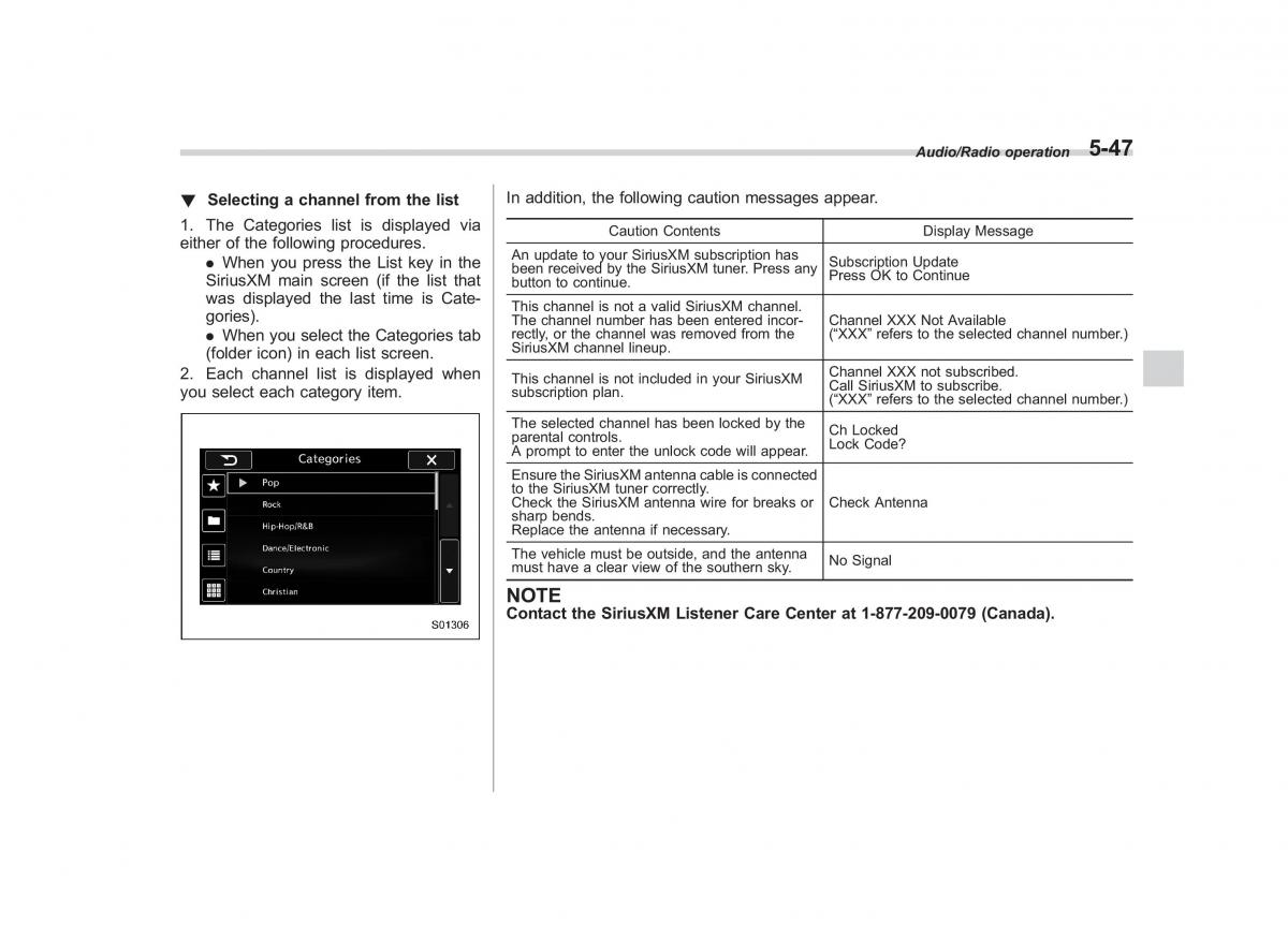 Subaru Outback Legacy V 5 owners manual / page 274