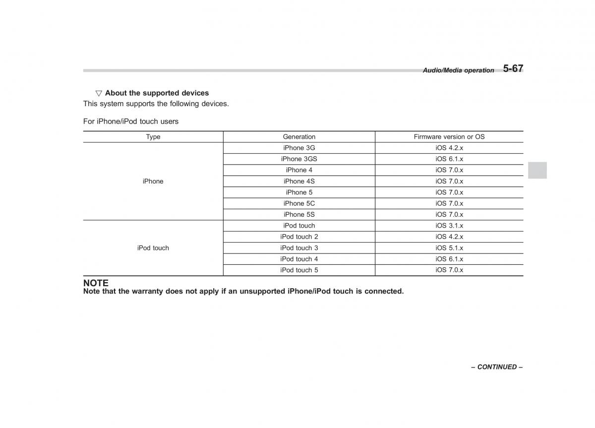 Subaru Outback Legacy V 5 owners manual / page 294