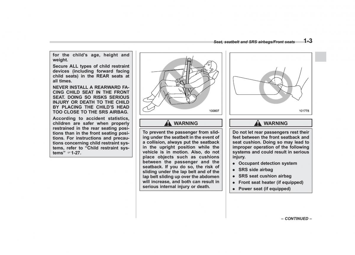 Subaru Outback Legacy V 5 owners manual / page 30