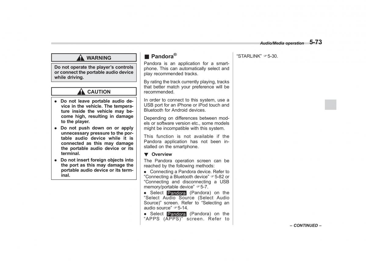 Subaru Outback Legacy V 5 owners manual / page 300