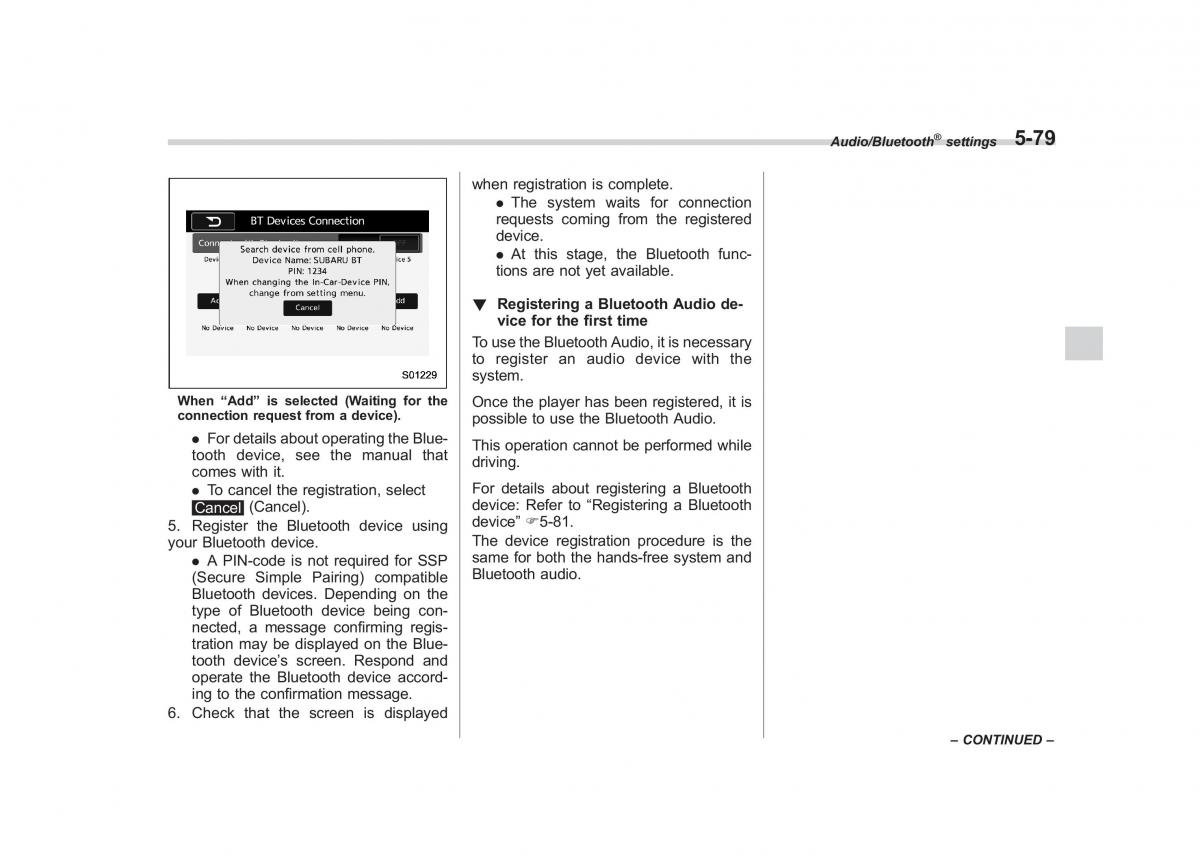 Subaru Outback Legacy V 5 owners manual / page 306