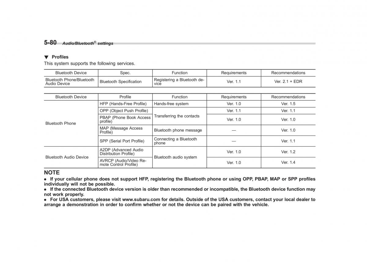 Subaru Outback Legacy V 5 owners manual / page 307