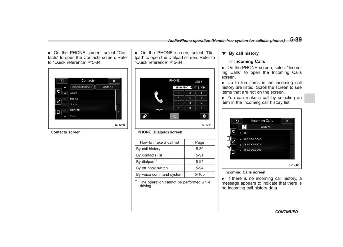 Subaru Outback Legacy V 5 owners manual / page 316