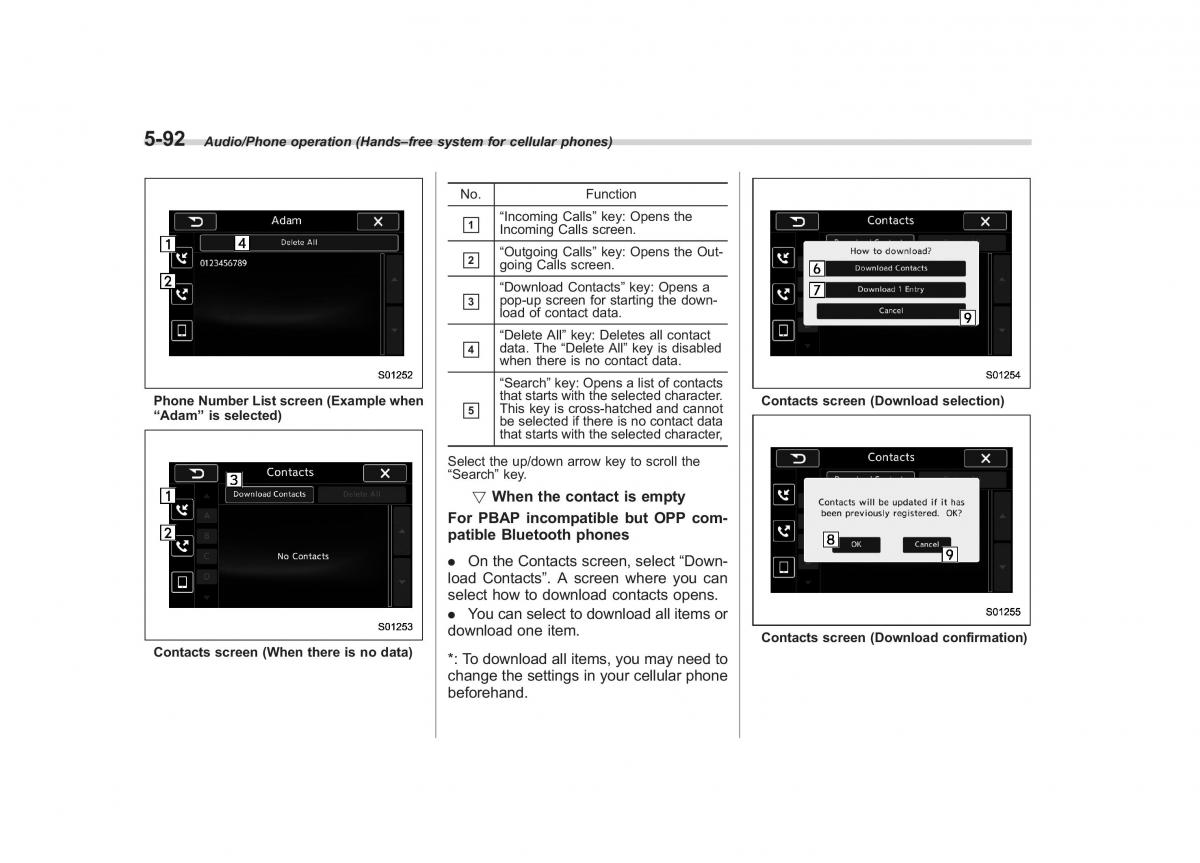 Subaru Outback Legacy V 5 owners manual / page 319