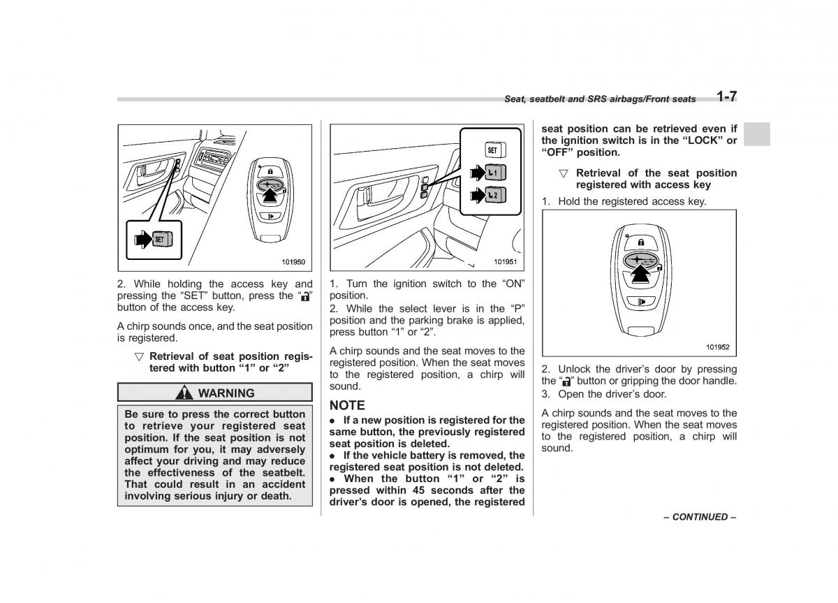 Subaru Outback Legacy V 5 owners manual / page 34