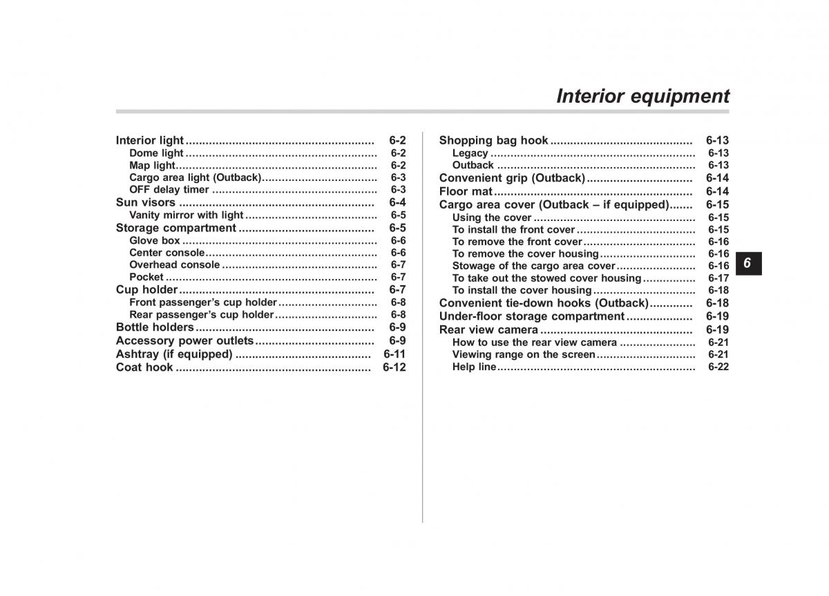 Subaru Outback Legacy V 5 owners manual / page 340