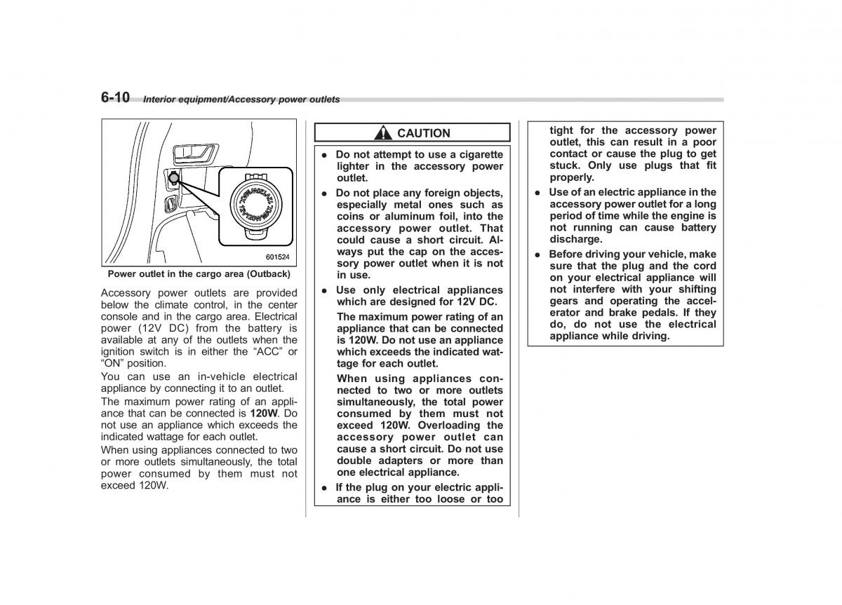 Subaru Outback Legacy V 5 owners manual / page 349