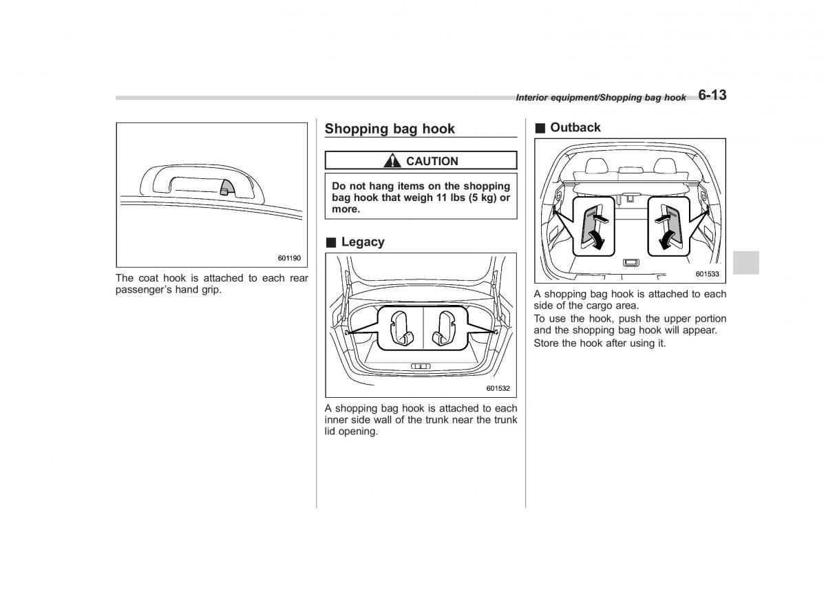 Subaru Outback Legacy V 5 owners manual / page 352