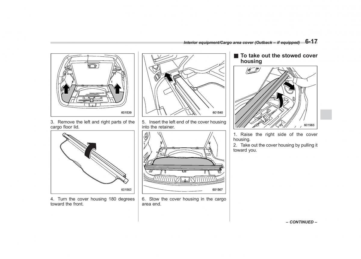 Subaru Outback Legacy V 5 owners manual / page 356