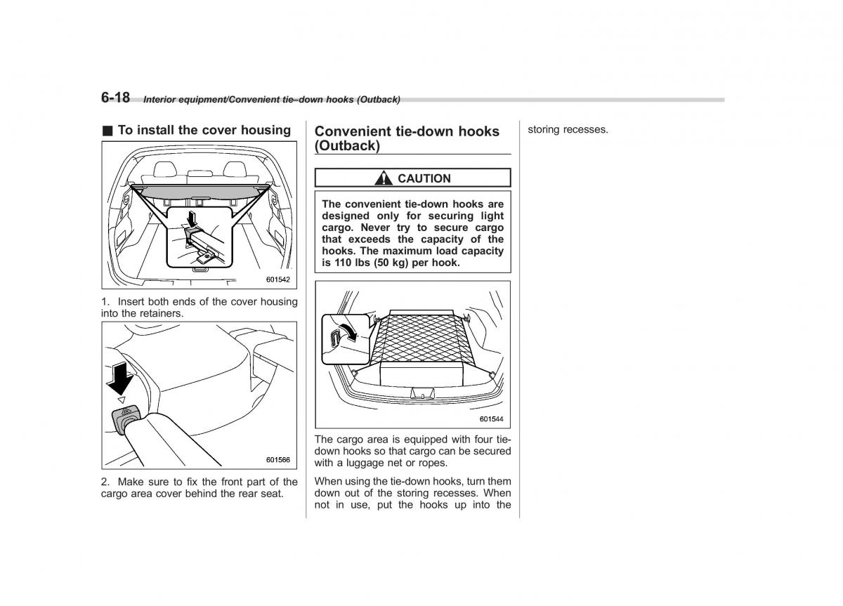 Subaru Outback Legacy V 5 owners manual / page 357