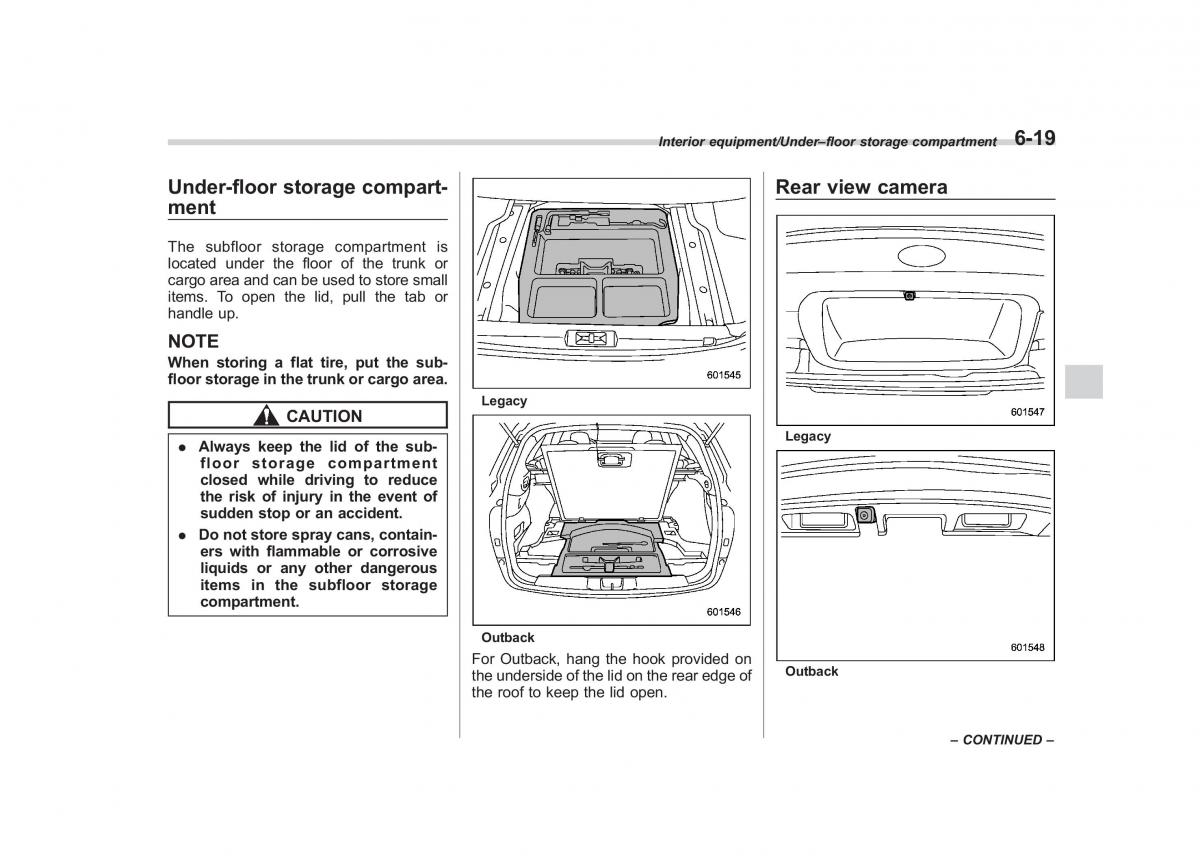 Subaru Outback Legacy V 5 owners manual / page 358