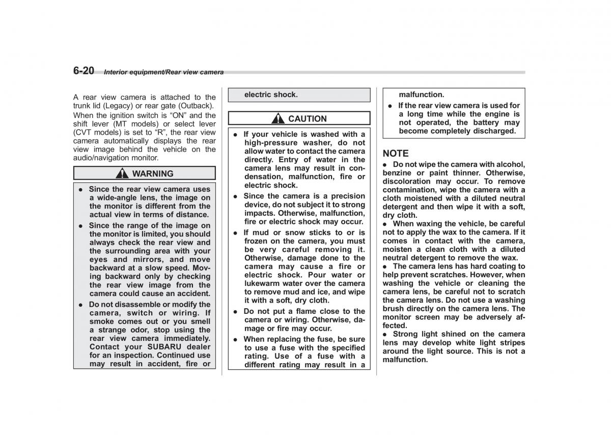 Subaru Outback Legacy V 5 owners manual / page 359