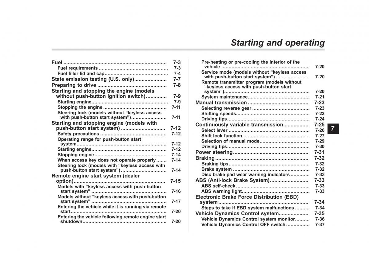 Subaru Outback Legacy V 5 owners manual / page 364