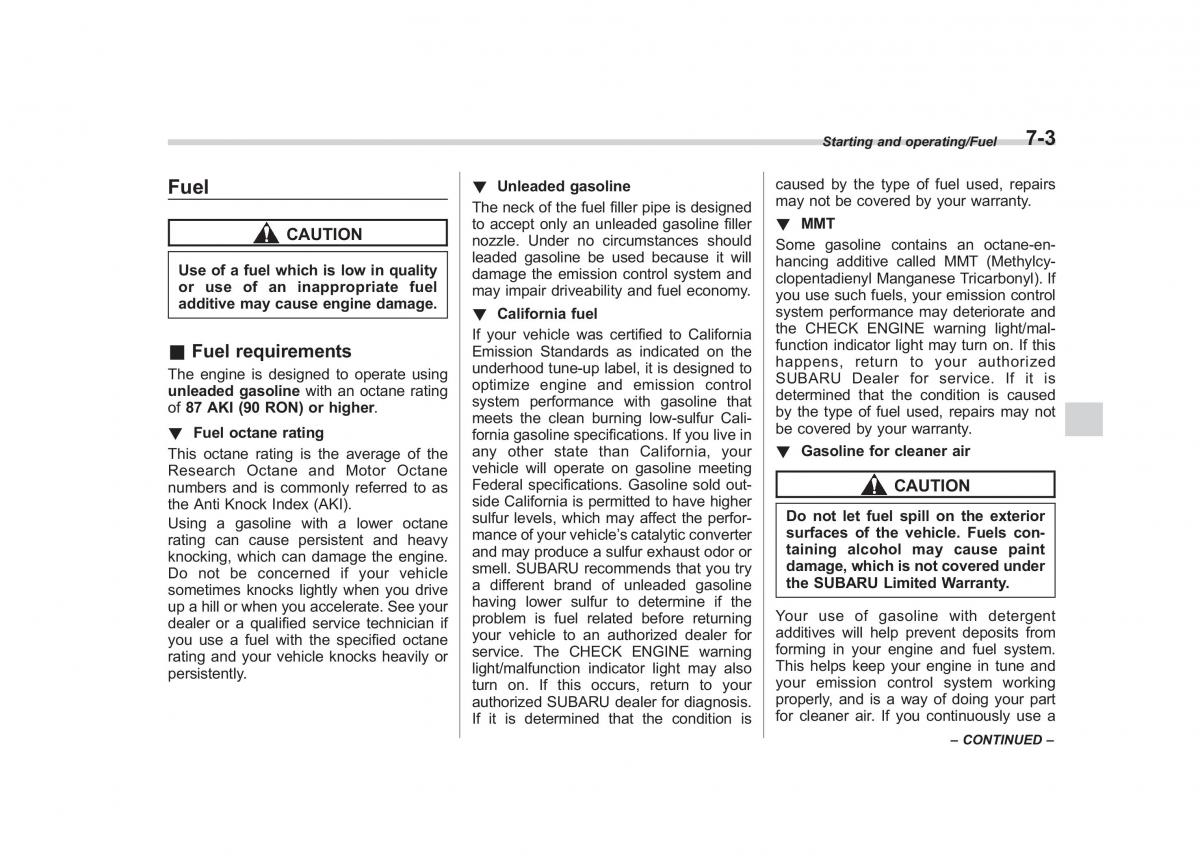 Subaru Outback Legacy V 5 owners manual / page 366