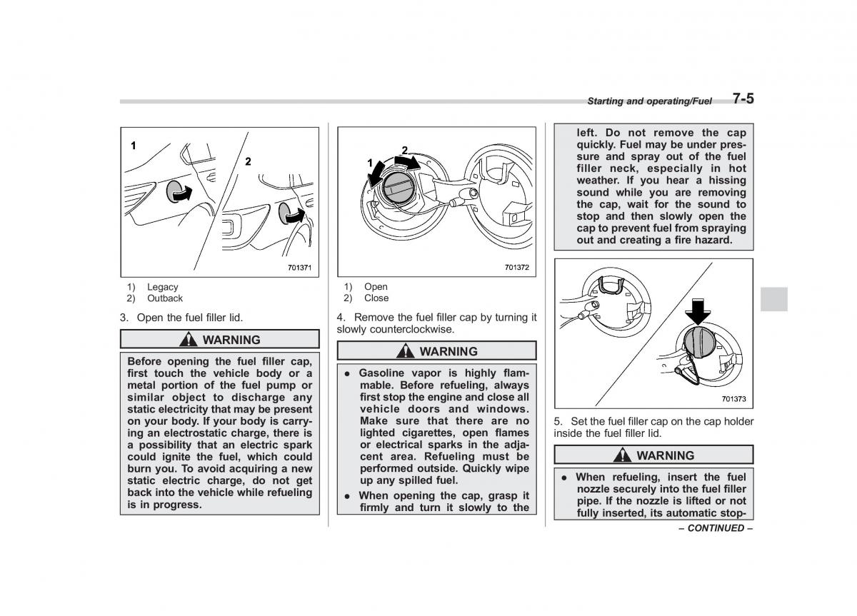 Subaru Outback Legacy V 5 owners manual / page 368