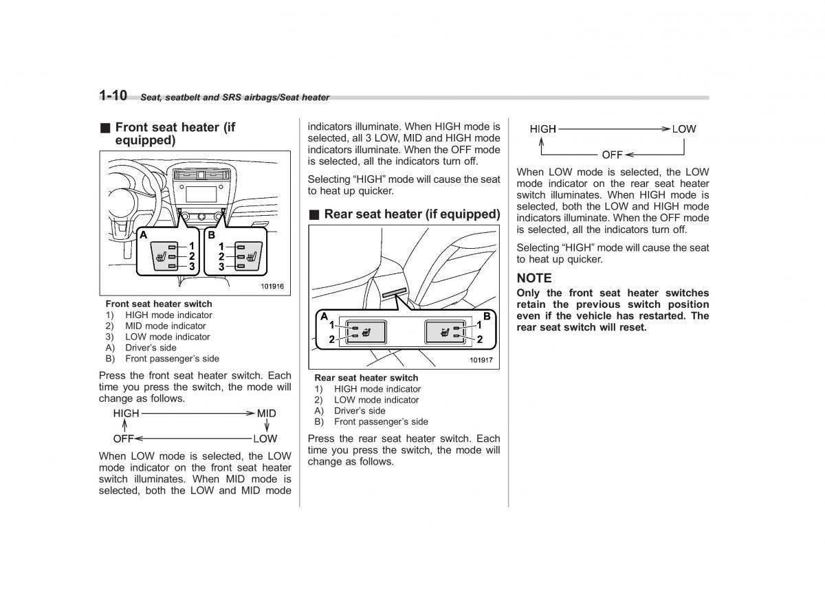 Subaru Outback Legacy V 5 owners manual / page 37