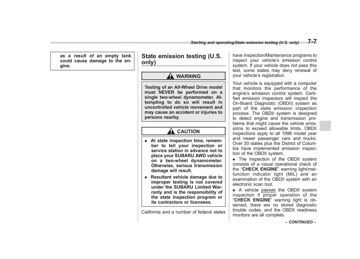 Subaru Outback Legacy V 5 owners manual / page 370