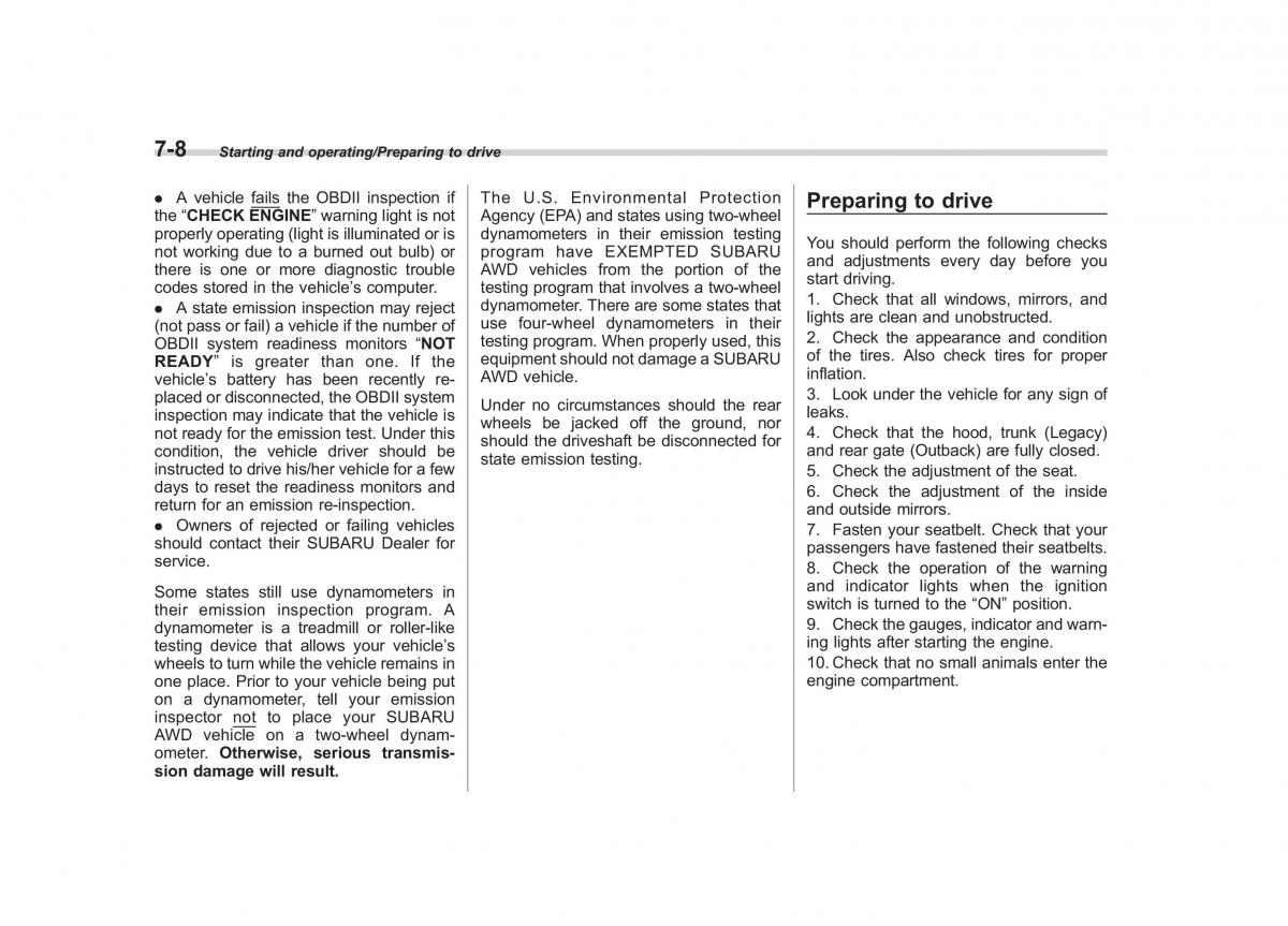 Subaru Outback Legacy V 5 owners manual / page 371