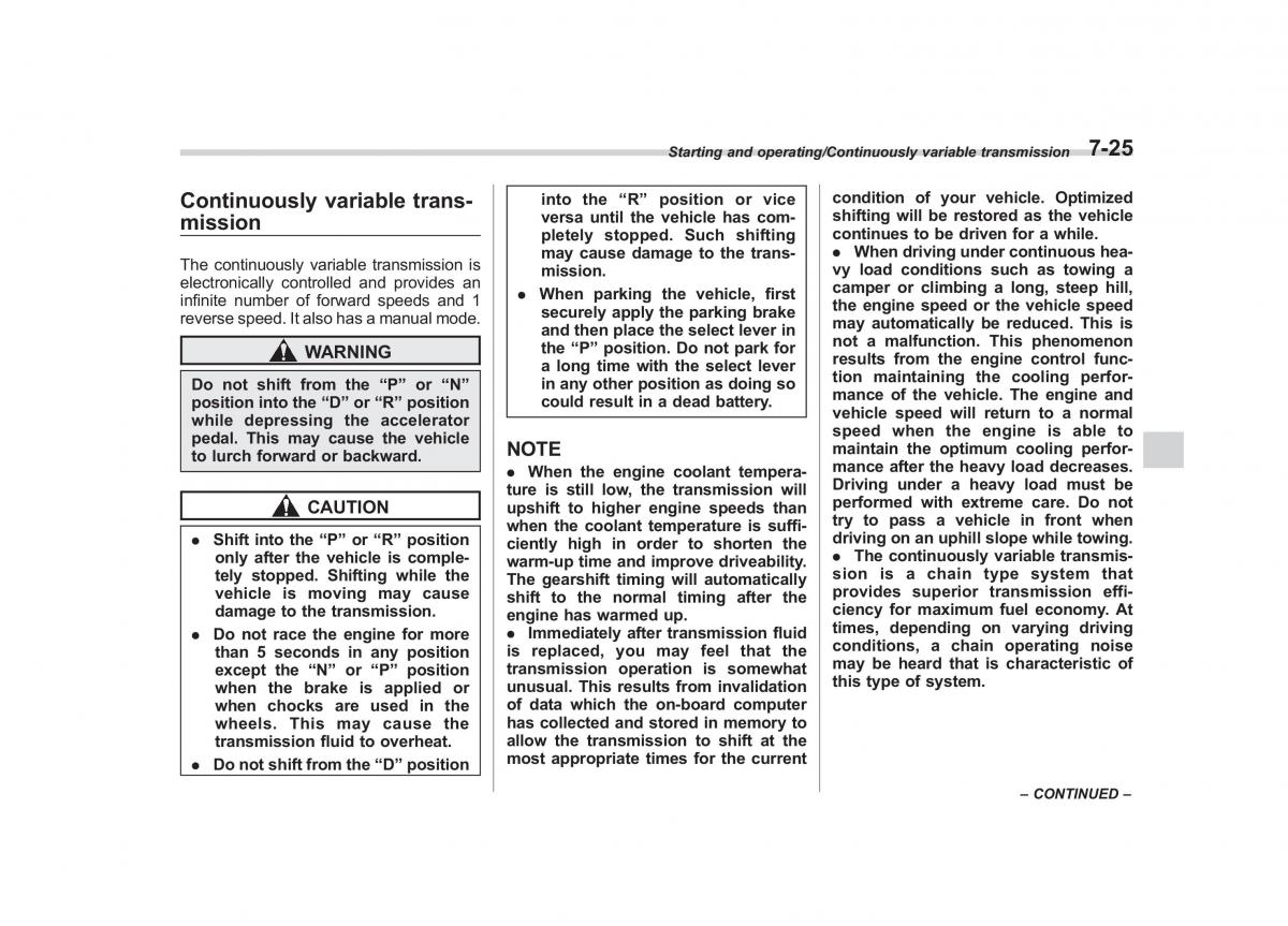 Subaru Outback Legacy V 5 owners manual / page 388