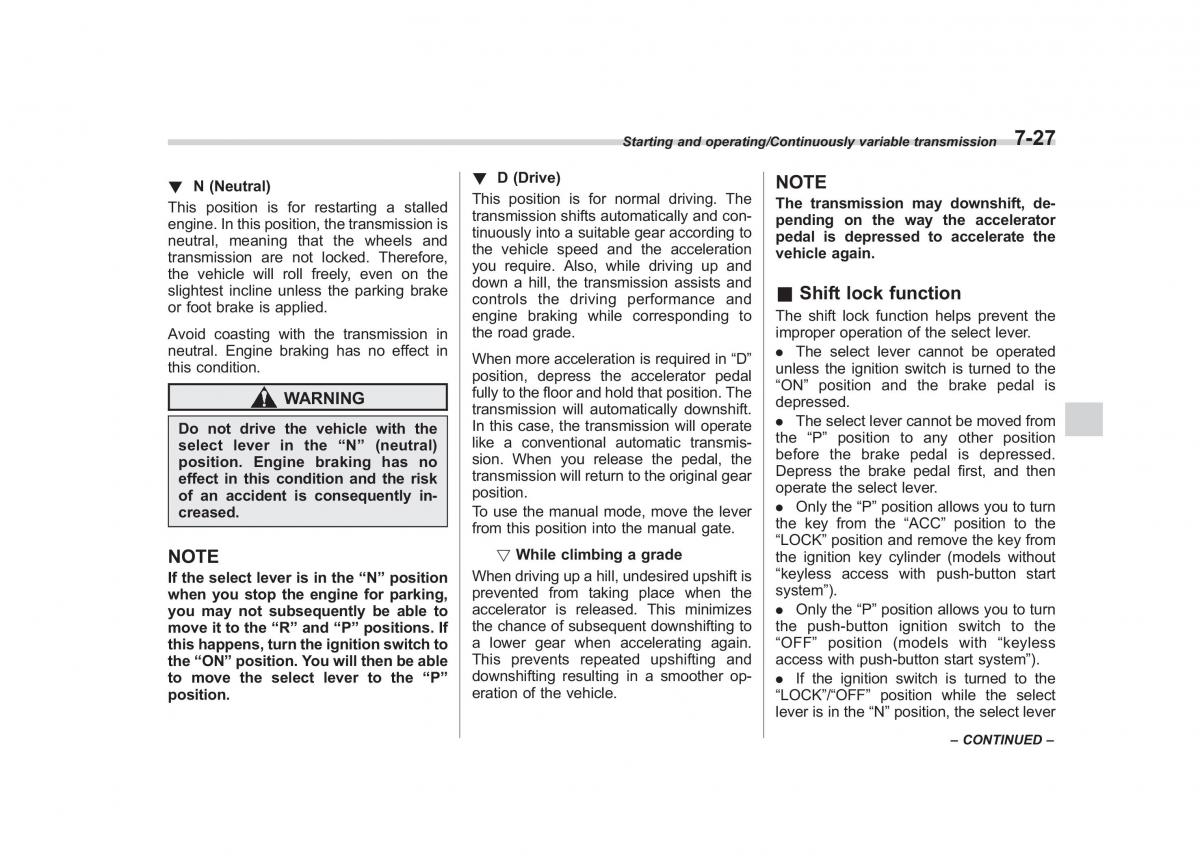 Subaru Outback Legacy V 5 owners manual / page 390