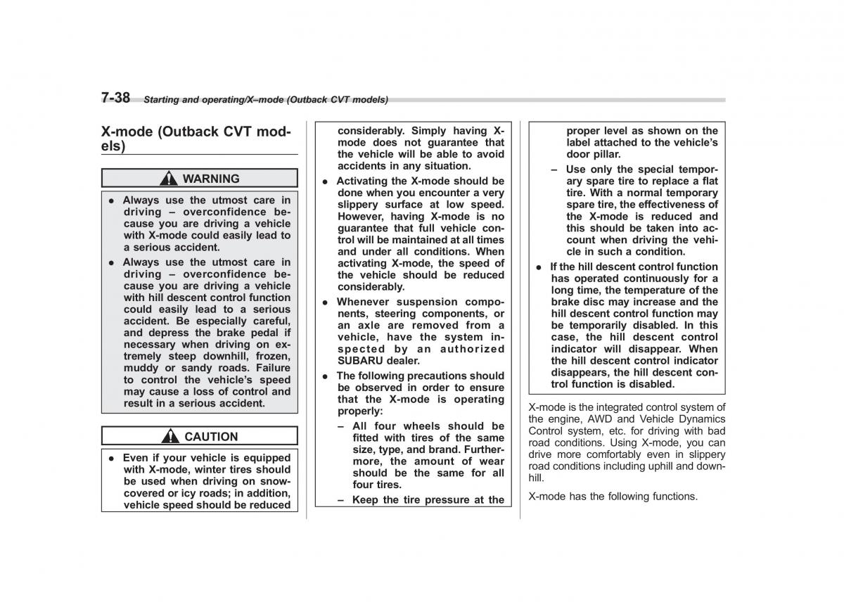 Subaru Outback Legacy V 5 owners manual / page 401