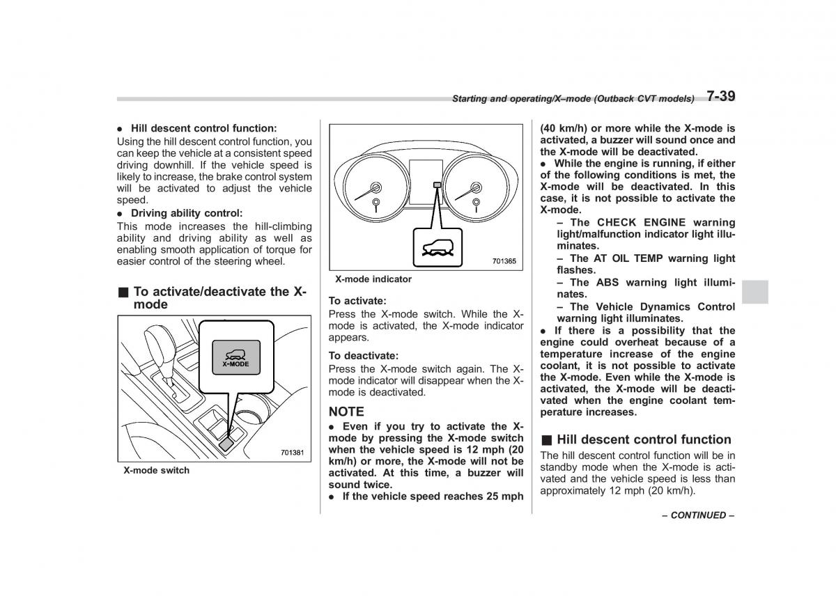 Subaru Outback Legacy V 5 owners manual / page 402