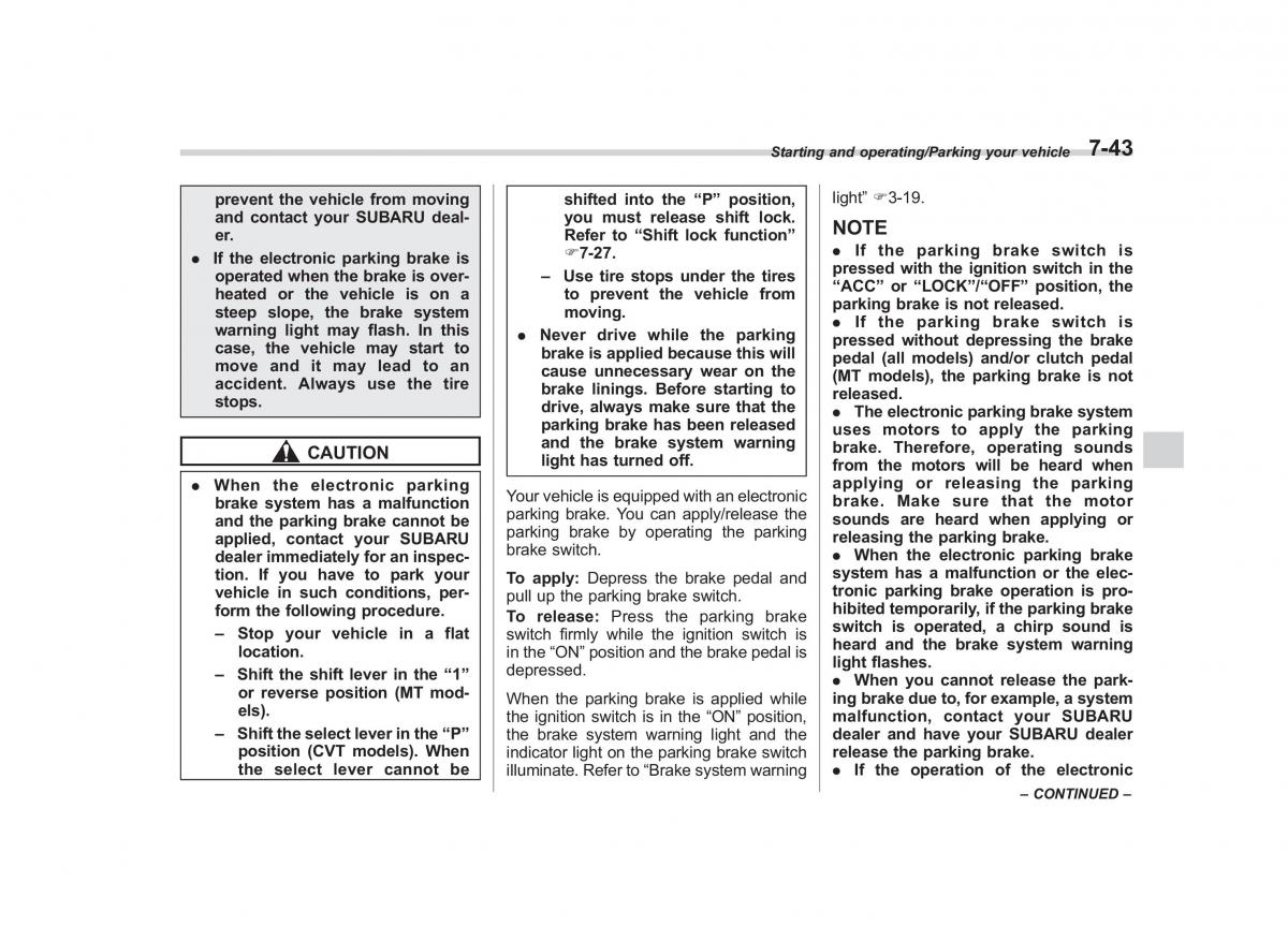 Subaru Outback Legacy V 5 owners manual / page 406