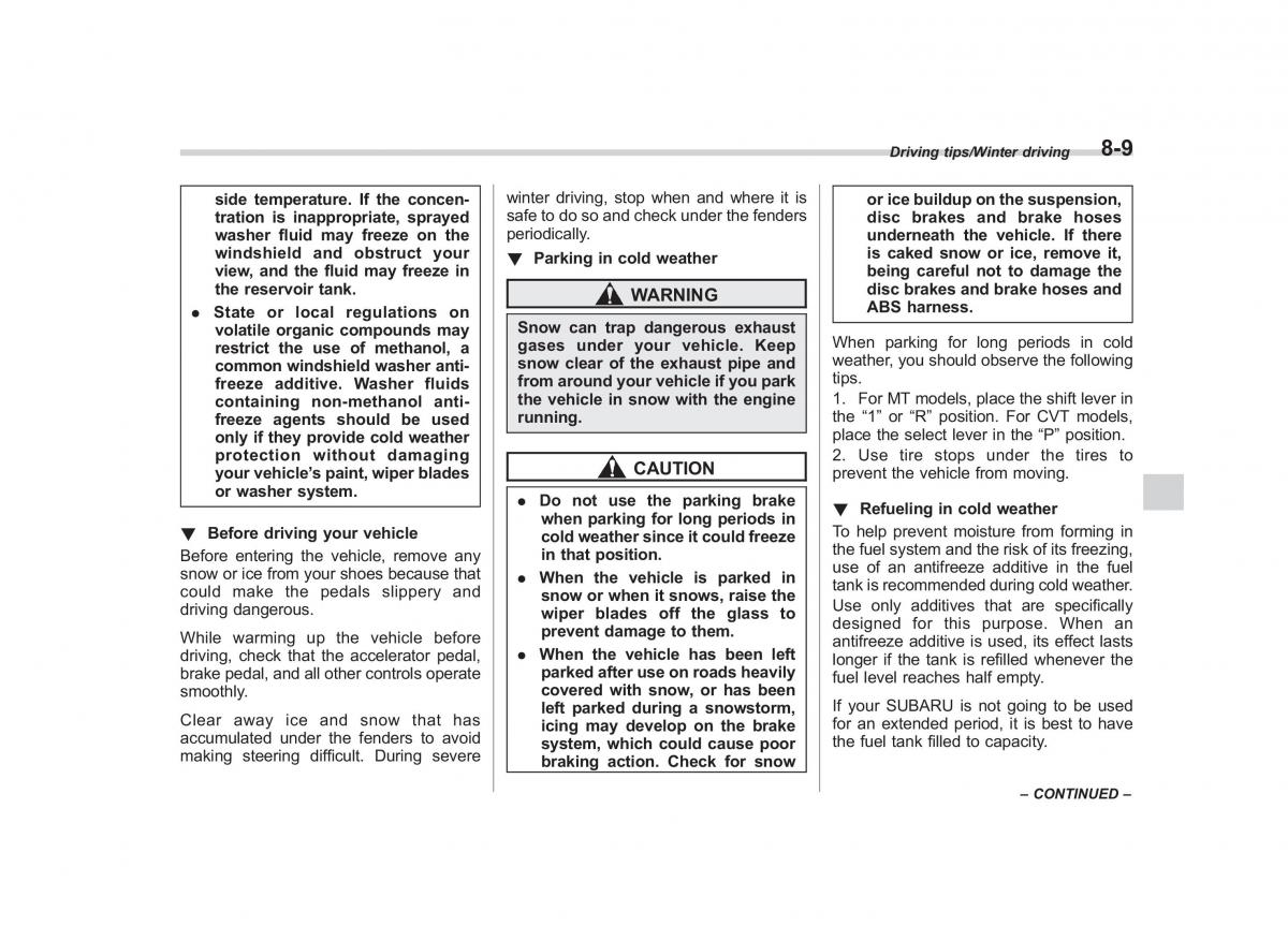 Subaru Outback Legacy V 5 owners manual / page 432