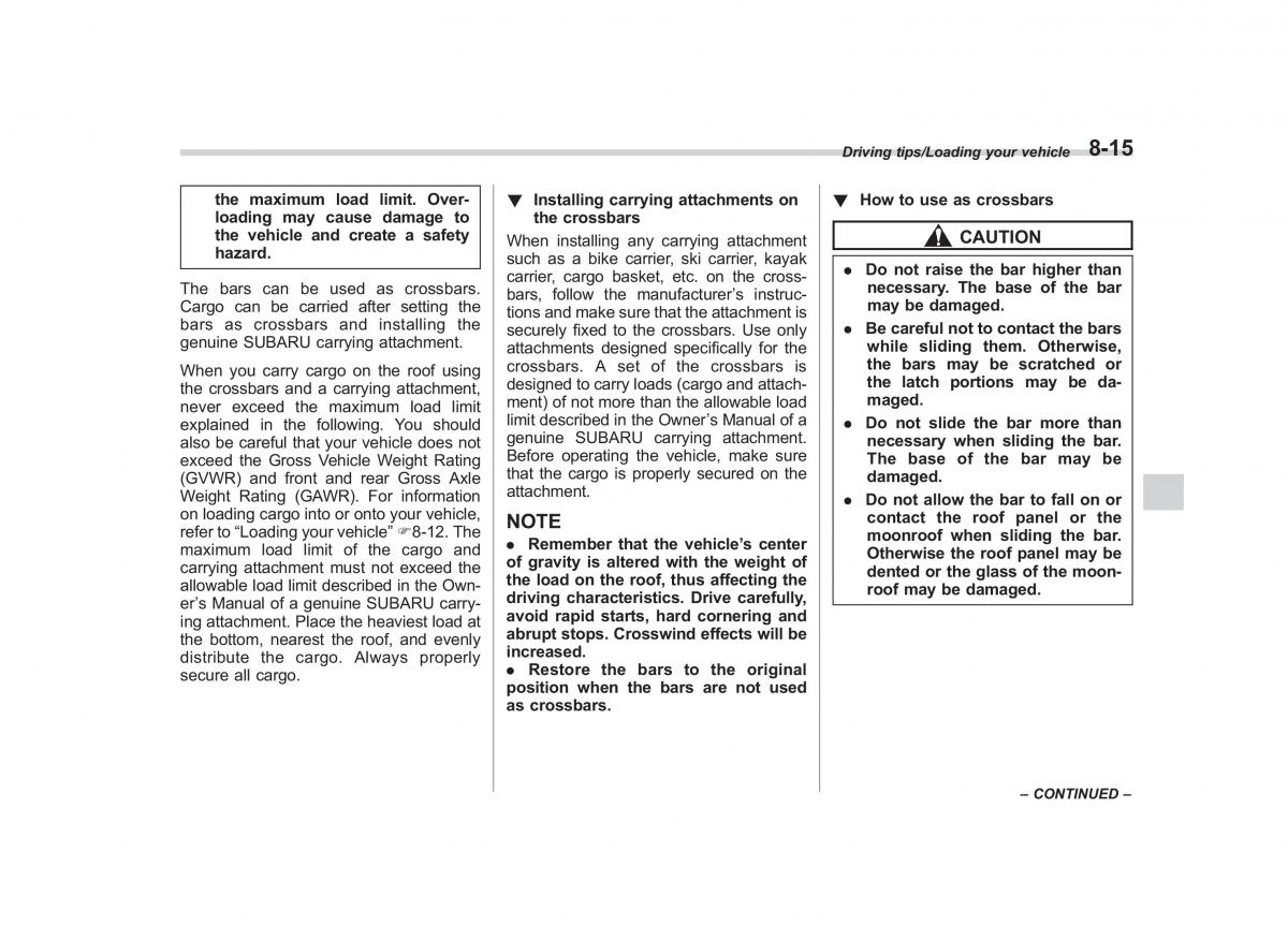 Subaru Outback Legacy V 5 owners manual / page 438