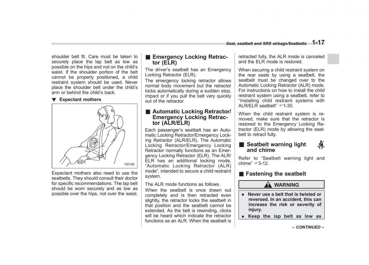 Subaru Outback Legacy V 5 owners manual / page 44