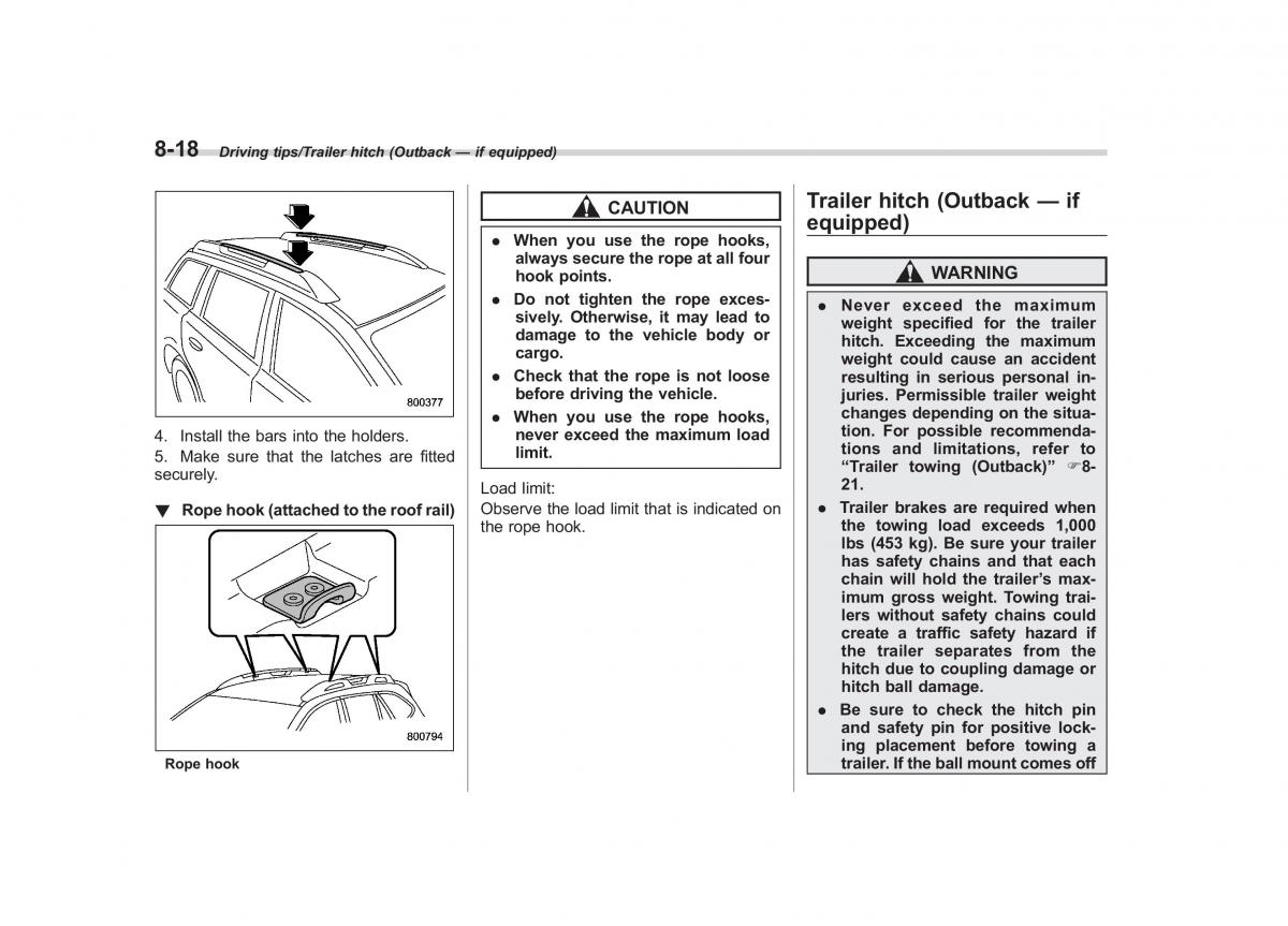 Subaru Outback Legacy V 5 owners manual / page 441