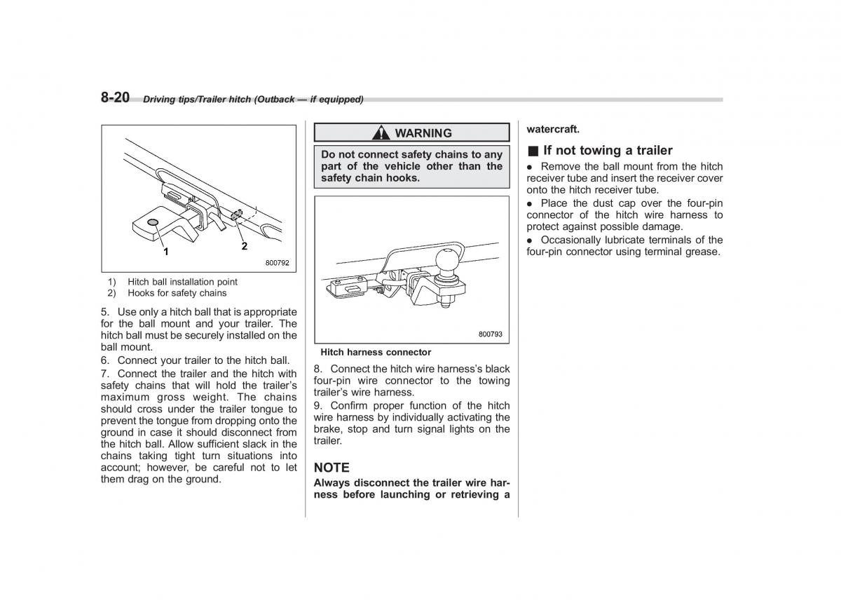 Subaru Outback Legacy V 5 owners manual / page 443