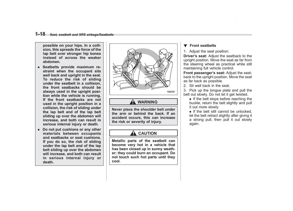 Subaru Outback Legacy V 5 owners manual / page 45