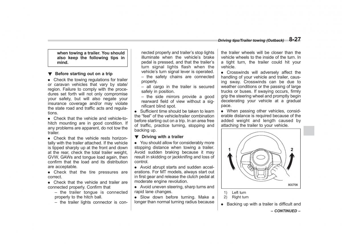 Subaru Outback Legacy V 5 owners manual / page 450