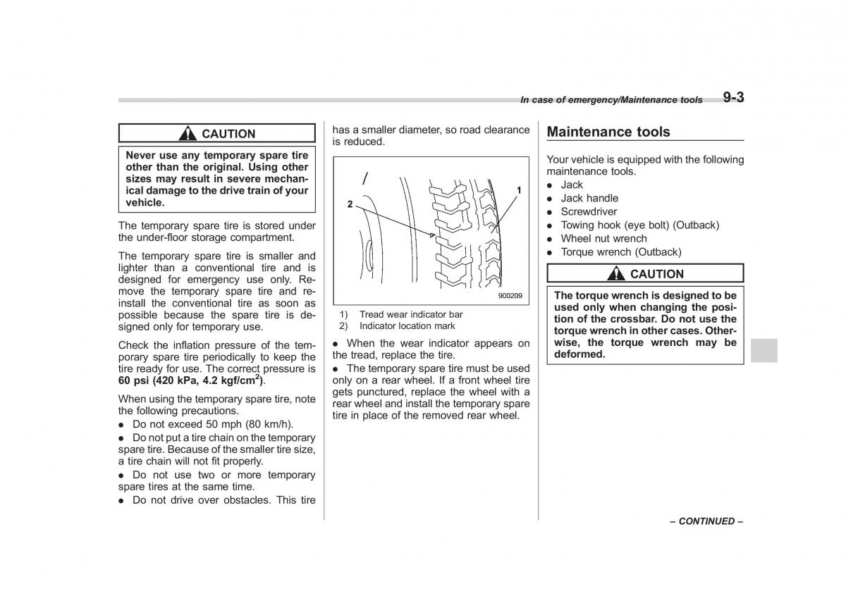 Subaru Outback Legacy V 5 owners manual / page 454