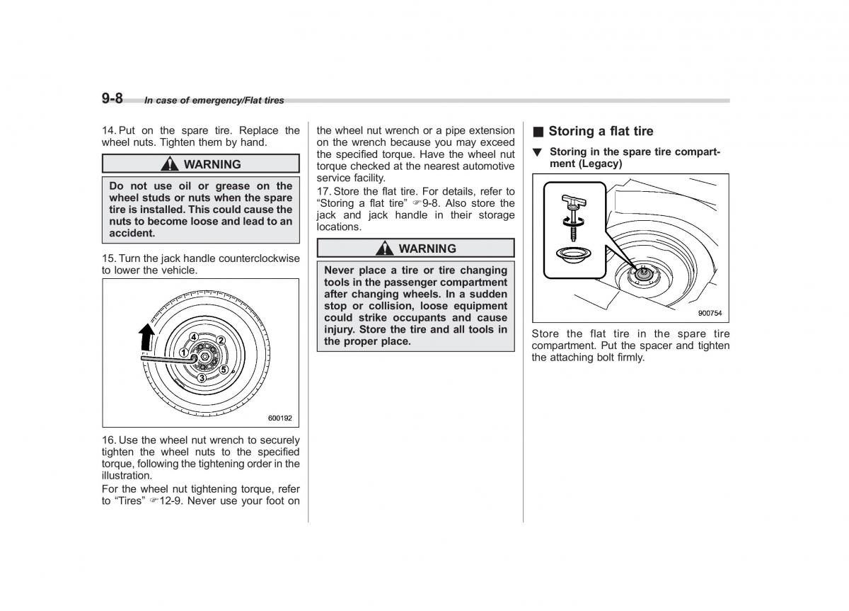 Subaru Outback Legacy V 5 owners manual / page 459