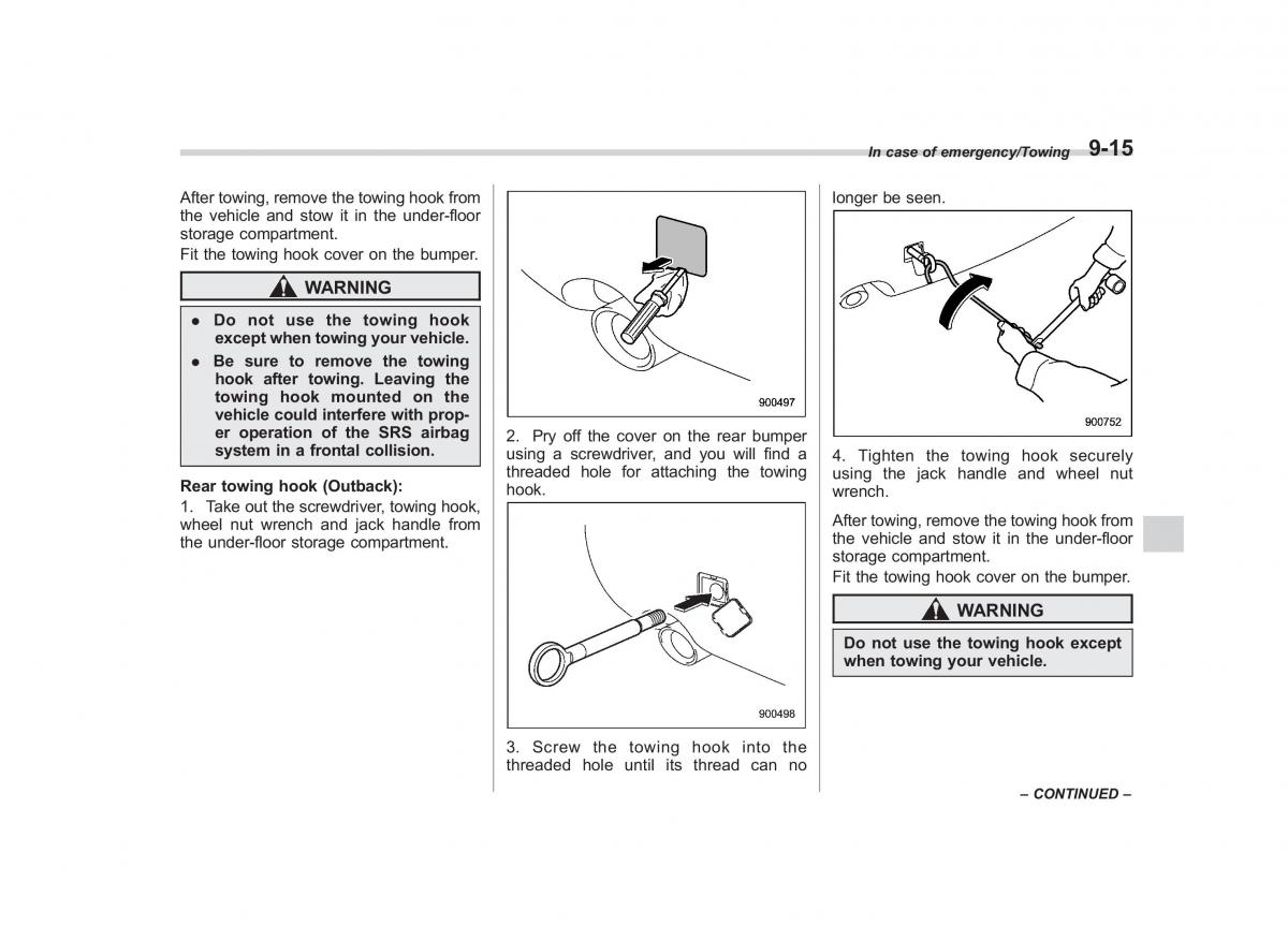 Subaru Outback Legacy V 5 owners manual / page 466